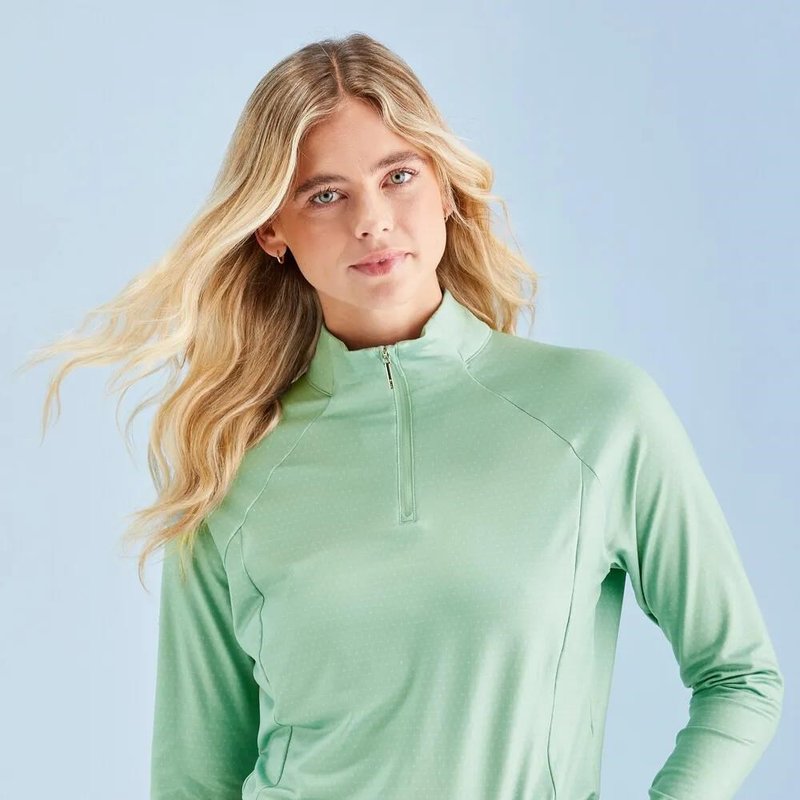 PING Jasmine Printed Long Sleeve women's top, eucalyptus multi