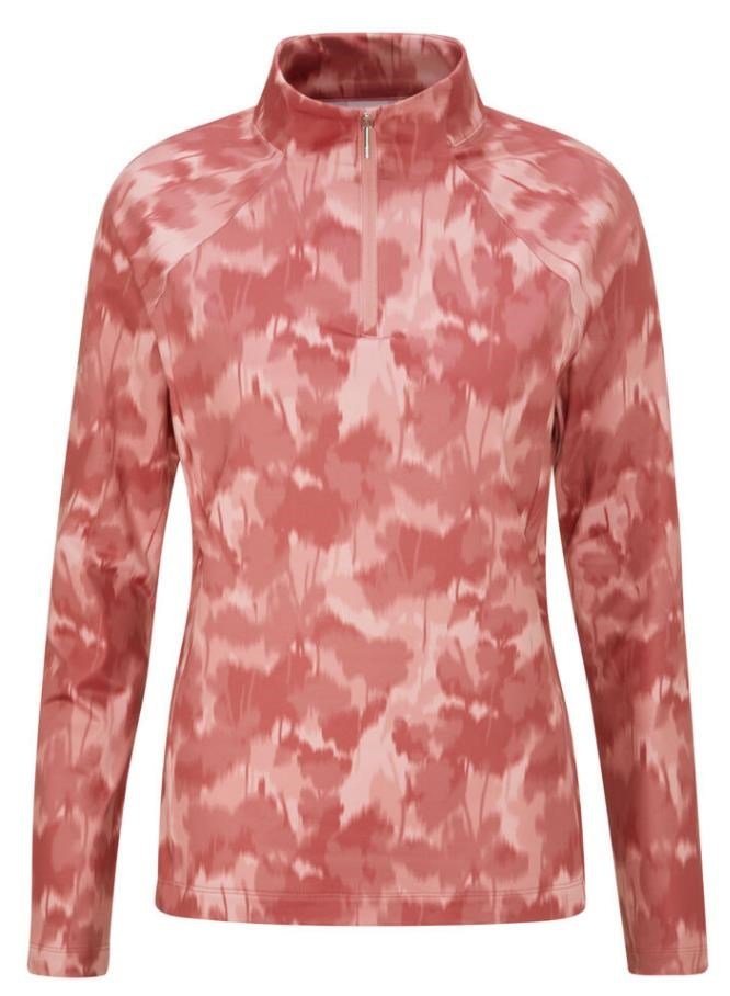 PING Jasmine Printed Long Sleeve ladies top, rose multi