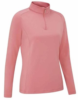 PING Aveline Half Zip long sleeved ladies shirt, muted pink