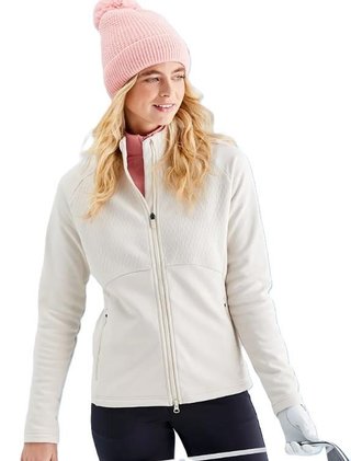 PING Catherine Full Zip Fleece ladies sweatshirt, chalk