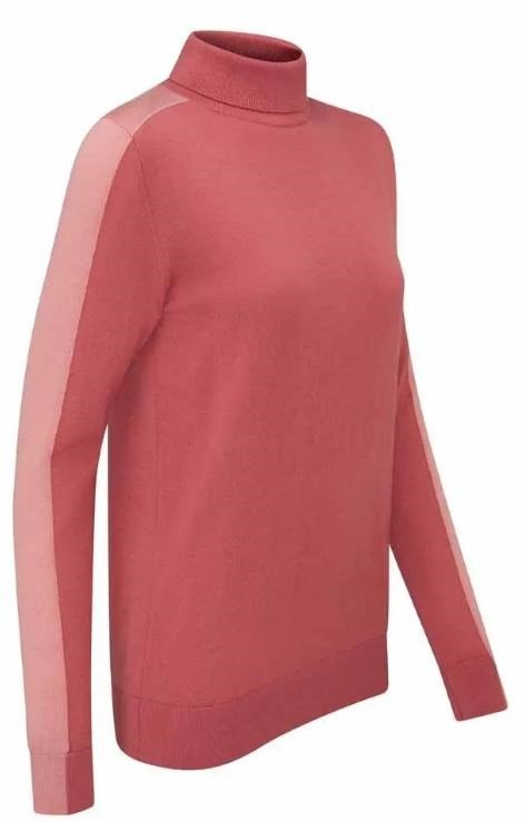 PING Lockett Roll neck ladies sweater, rose/muted pink