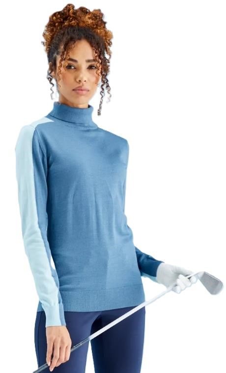 PING Lockett Roll neck ladies sweater, blue fusion/crystal blue
