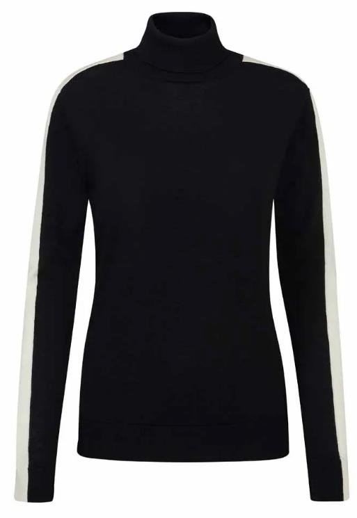 PING Lockett Roll neck ladies sweater, black/chalk