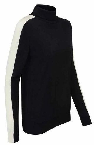 PING Lockett Roll neck ladies sweater, black/chalk