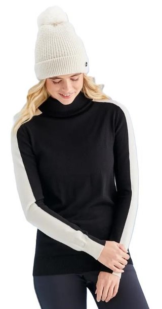 PING Lockett Roll neck ladies sweater, black/chalk