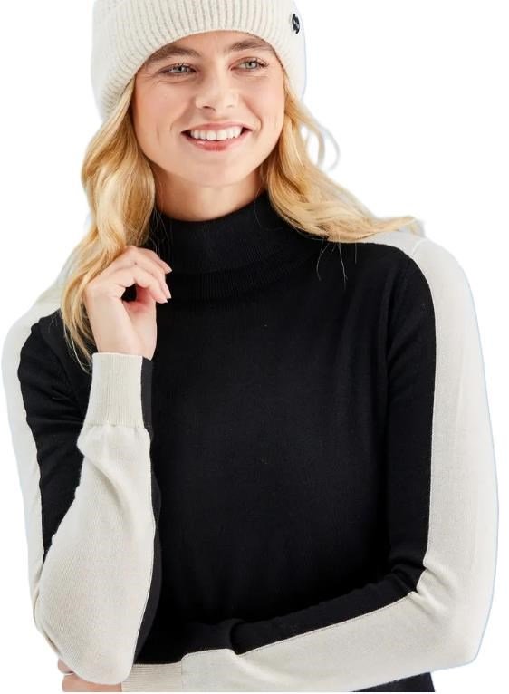 PING Lockett Roll neck ladies sweater, black/chalk