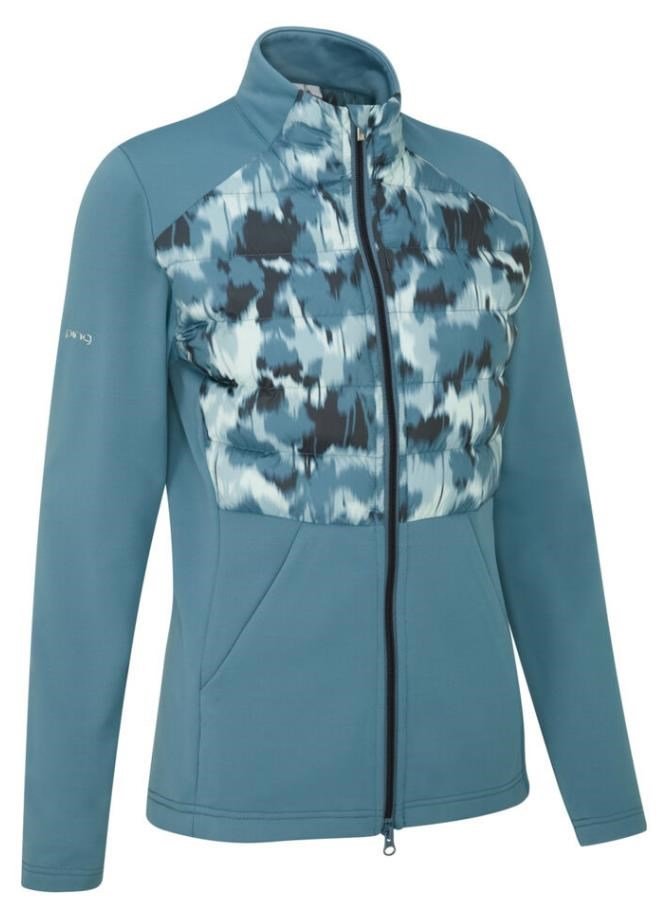 PING Clare Zoned fleece ladies jacket, blue fusion/navy multi