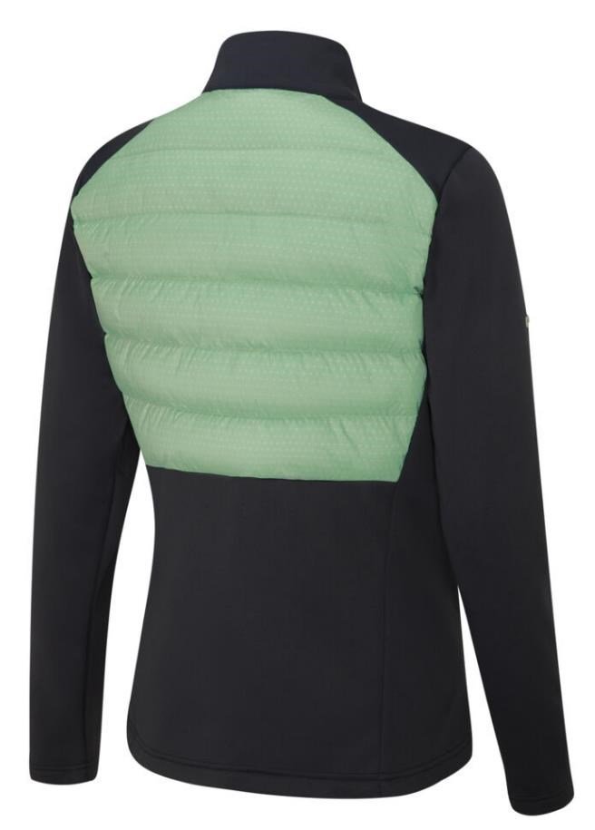PING Clare Zoned Fleece women's jacket, black/eucalyptus multi