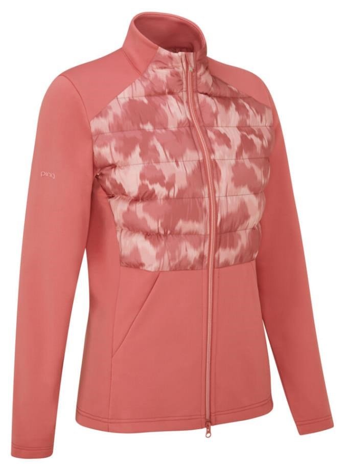 PING Clare Zoned fleece ladies jacket, rose/rose multi