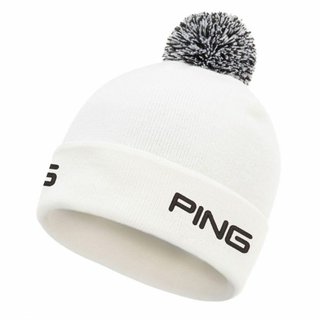 PING Cresting Knit mens winter hat, white