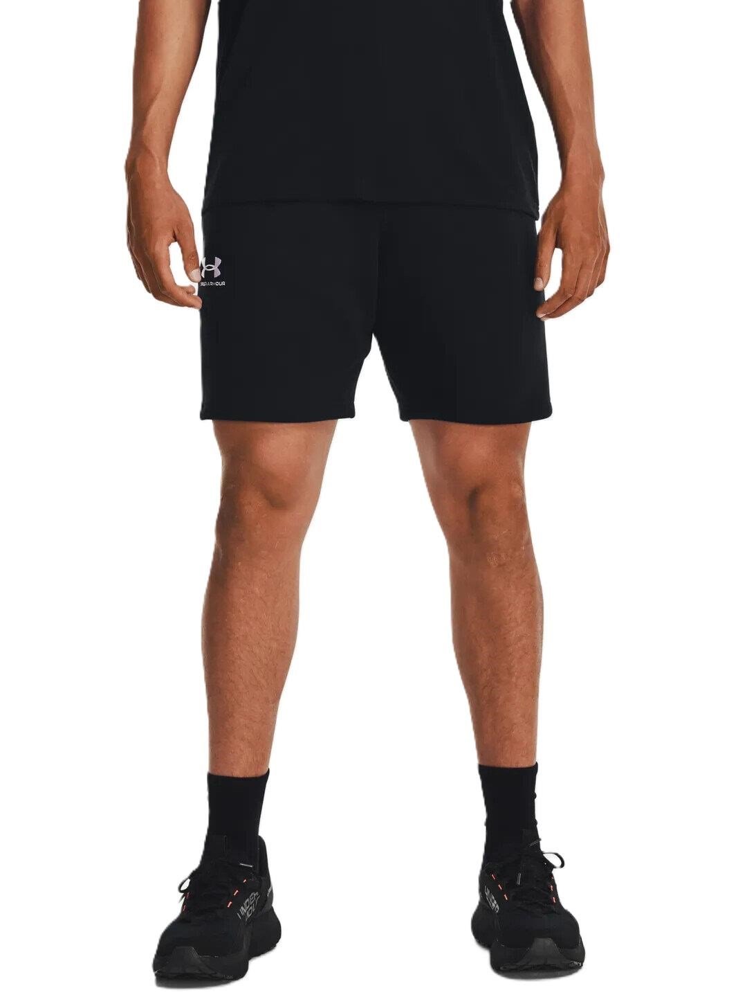Under Armour Essential Fleece men's shorts, black/white