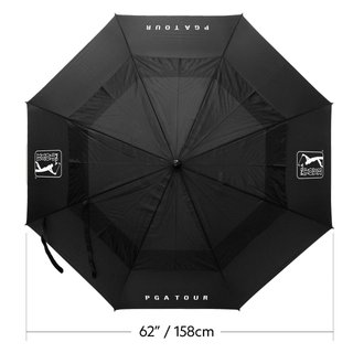 PGA Tour Windproof Double Canopy 62" Umbrella, black
