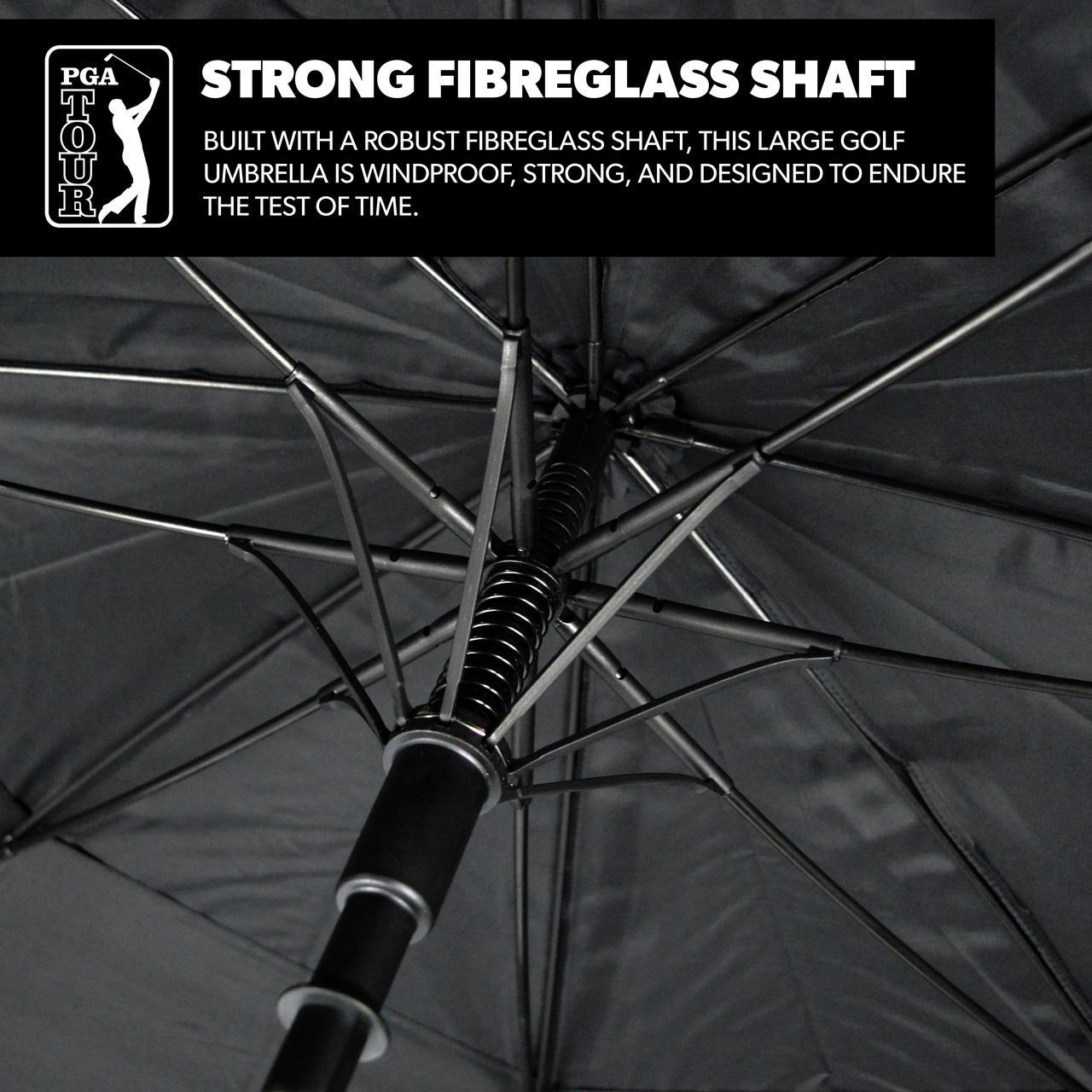 PGA Tour Windproof Double Canopy 62" Umbrella, black