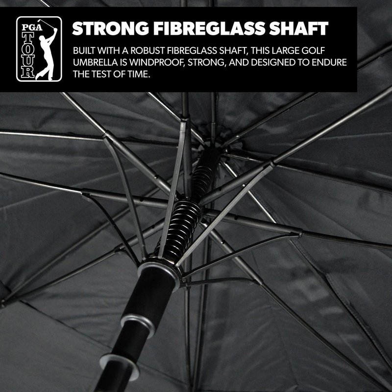 PGA Tour Windproof Double Canopy 62" Umbrella, black