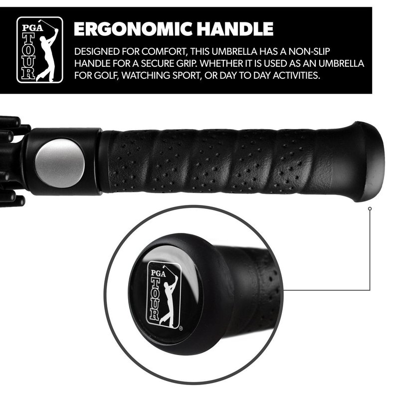 PGA Tour Windproof Double Canopy 62" Umbrella, black