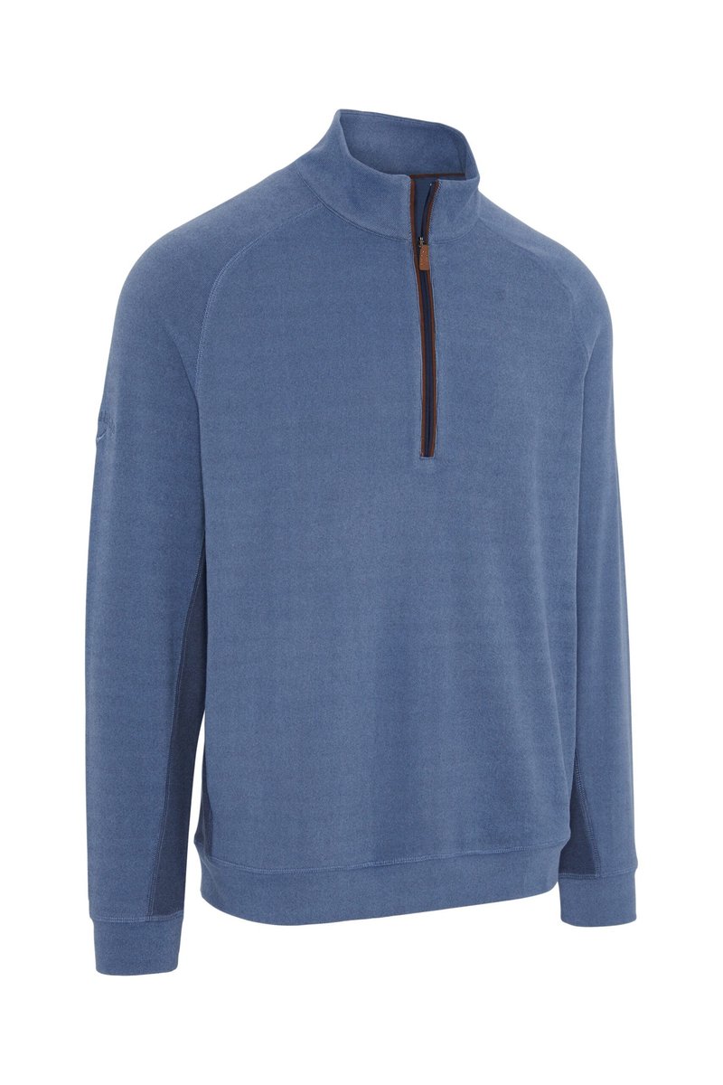 Callaway Brushed Rib 1/4 Zip men's sweatshirt, peacoat heather
