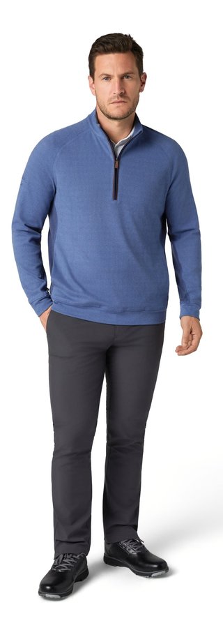 Callaway Brushed Rib 1/4 Zip men's sweatshirt, peacoat heather