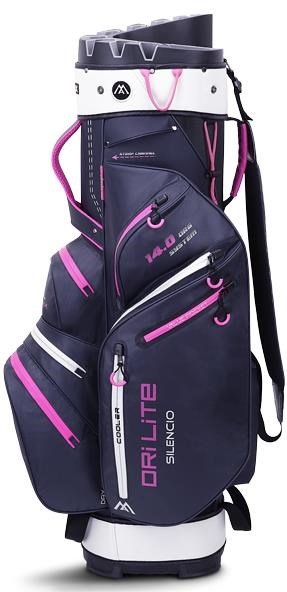 Big Max Dri Lite Silencio 2 Organizer cart bag, steel blue/silver/fuchsia