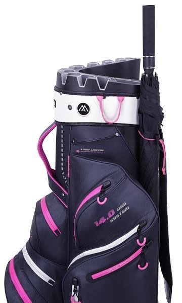 Big Max Dri Lite Silencio 2 Organizer cart bag, steel blue/silver/fuchsia