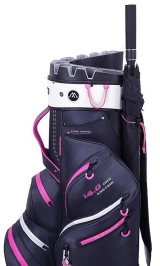 Big Max Dri Lite Silencio 2 Organizer cart bag, steel blue/silver/fuchsia