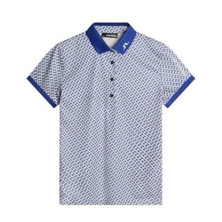 J.Lindeberg Tour Tech Print women's polo, tour geo moonbeam