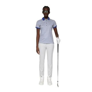 J.Lindeberg Tour Tech Print women's polo, tour geo moonbeam