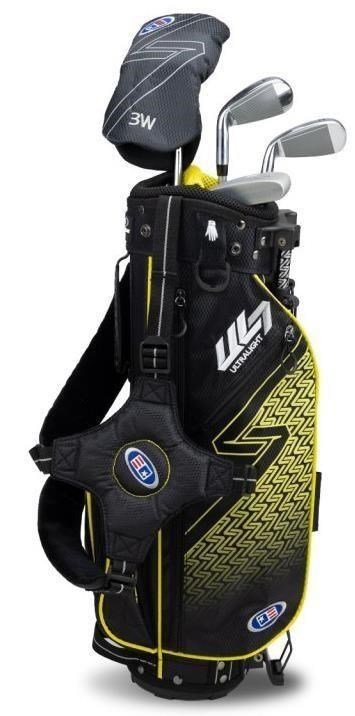 U.S. Kids Golf UL7-42 (107cm) W25 4-Club junior golf set + stand bag, black/yellow