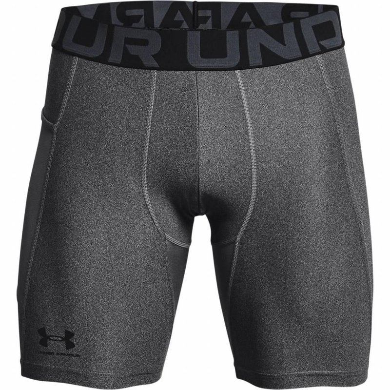 Under Armour HeatGear men's compression boxers, carbon heather/black