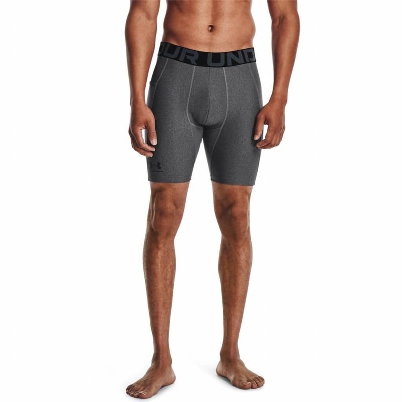 Under Armour HeatGear men's compression boxers, carbon heather/black