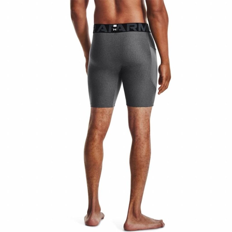 Under Armour HeatGear men's compression boxers, carbon heather/black