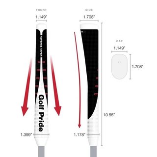 Golf Pride Reverse Taper Putter Grip Flat Medium White Cap