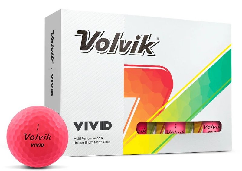 Volvik VIVID golf balls, pink