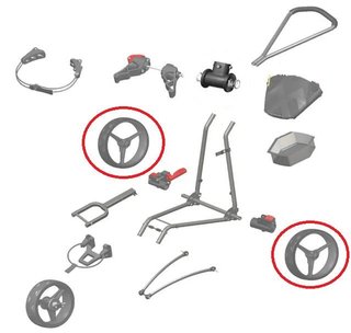 Big Max Spare Part Rear Wheel (1PC) cart accessory, green/black
