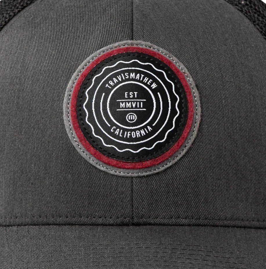 Travis Mathew The Patch men's cap, heather grey pinstripe