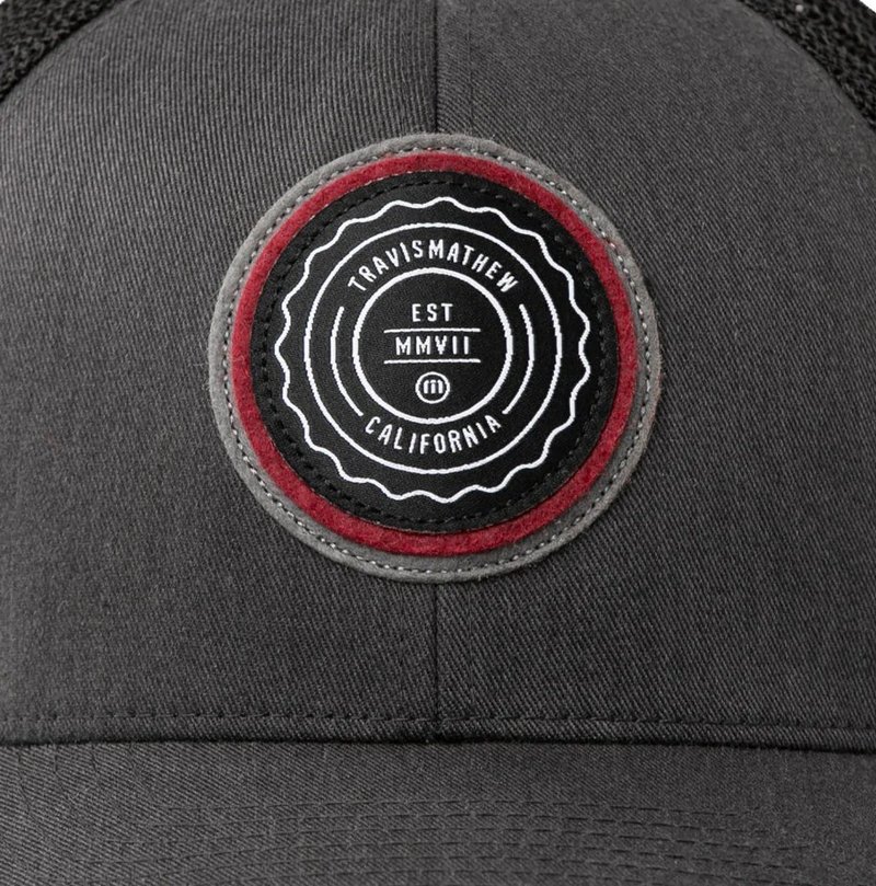 Travis Mathew The Patch men's cap, heather grey pinstripe