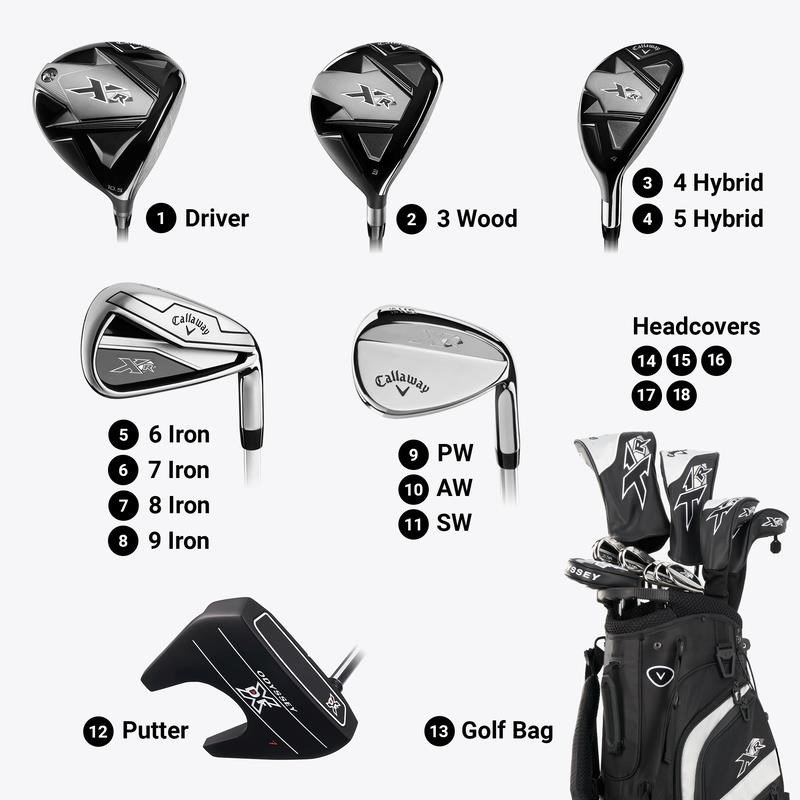 Callaway XR 26 13PC Black/Silver men's golf set, graphite