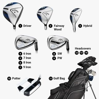 Callaway XT 26 11PC junior golf set, stand bag, black (147-175cm, 11-13Y)