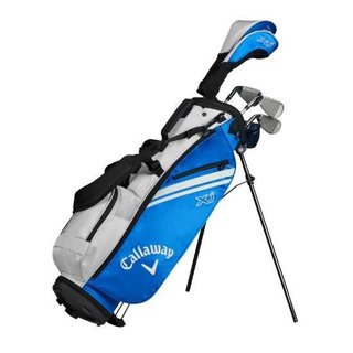 Callaway XJ-2 7PC junior golf set, steel/graphite, + stand bag, blue/white