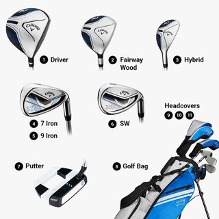 Callaway XJ-3 8PC junior golf set, steel/graphite