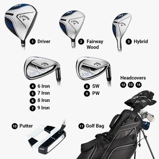 Callaway XT 26 11PC junior golf set, stand bag, black (147-175cm, 11-13Y)