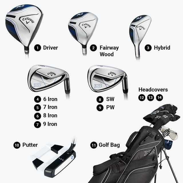 Callaway XT 26 11PC junior golf set, stand bag, black (147-175cm, 11-13Y)