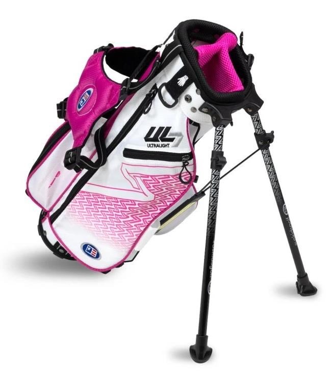 U.S. Kids Golf UL7-42 (107cm) 4-Club junior golf set, graphite, + stand bag, white/pink