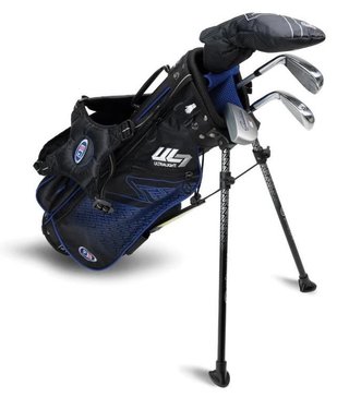 U.S. Kids Golf UL7-45 (114cm) 4-Club junior golf set, graphite, + stand bag, black/blue