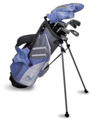 U.S. Kids Golf AV Cloud-60 (152cm) 11-club junior golf set, graphite, + stand bag, grey/white/blue