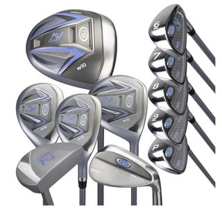 U.S. Kids Golf AV Cloud-60 (152cm) 11-club junior golf set, graphite, + stand bag, grey/white/blue