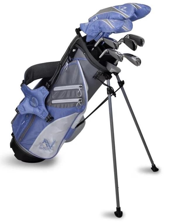 U.S. Kids Golf AV Cloud-60 (160cm) 11-Club junior golf set, graphite, + stand bag, grey/white/blue
