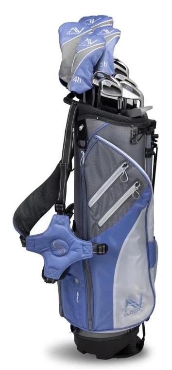 U.S. Kids Golf AV Cloud-60 (160cm) 11-Club junior golf set, graphite, + stand bag, grey/white/blue