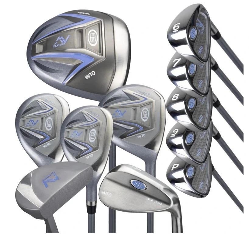 U.S. Kids Golf AV Cloud-60 (160cm) 11-Club junior golf set, graphite, + stand bag, grey/white/blue