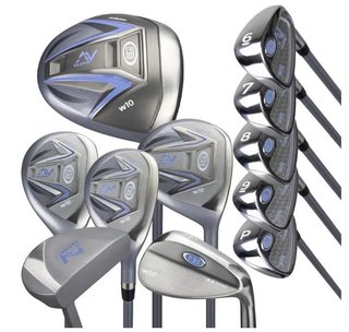 U.S. Kids Golf AV Cloud-60 (160cm) 11-Club junior golf set, graphite, + stand bag, grey/white/blue
