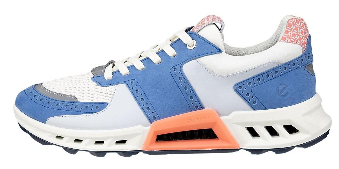 Ecco Biom C4 mens golf shoes, federal blue/white/burnt coral